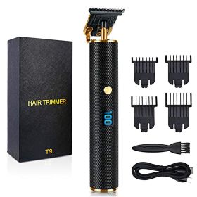 Men Hair Clippers, Professional Outliner Hair Trimmer Cordless, Mens Beard Trimmer, Wireless Hair Cutting Kit for Barbers, USB Rechargeable, Black and