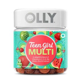 OLLY Teen Girl Multivitamin Gummies, Berry Melon, 70 Count