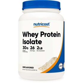Nutricost Whey Protein Isolate Powder (Unflavored) 2LBS - Non-GMO & Gluten Free