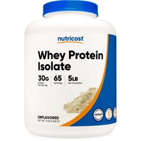 Nutricost Whey Protein Isolate Powder (Unflavored) 5LBS