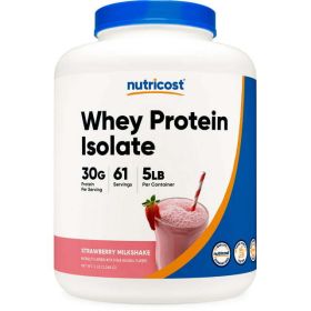 Nutricost Whey Protein Isolate Powder (Strawberry Milkshake) 5LBS