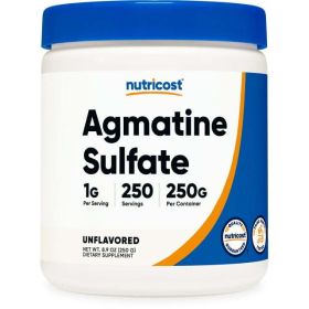 Nutricost Agmatine Sulfate Powder 250 Grams - Non-GMO Health Supplement