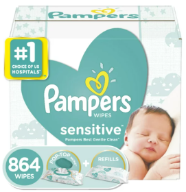 Pampers Sensitive Baby Wipes;  Refill Character;  864 Count