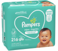 Pampers Baby Wipes;  Fragrance Free;  216 Count