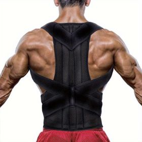 Posture Corrector Improve Hunchback Shoulder Alignment (Color: Black, size: XXL)